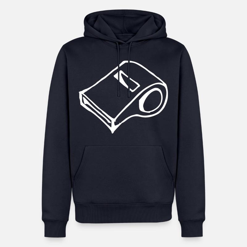 Trillerpfeife Fussball Trainer Geschenkidee - Männer Premium Bio Hoodie - Navy