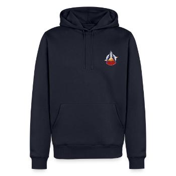 NASA Navette Spatiale Columbia - Sweat à capuche Premium bio Homme - bleu marine - Devant - Nico (187cm)