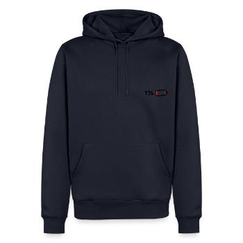 Batterie keine Energie 1% Introvert - Männer Premium Bio Hoodie - Navy - Vorne - Nico (187cm)