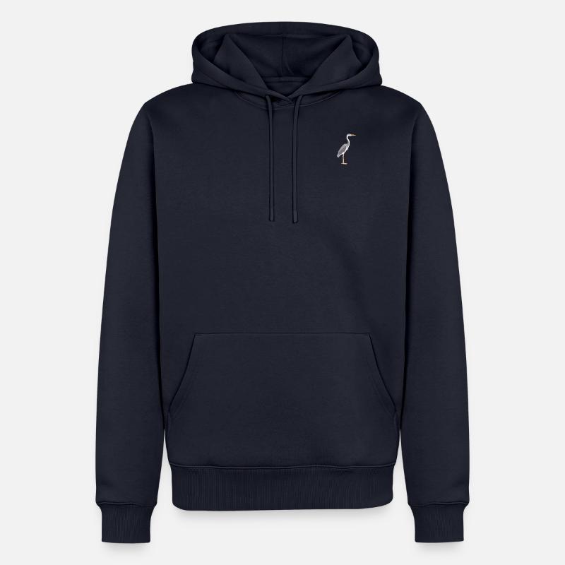 Graureiher - Männer Premium Bio Hoodie - Navy