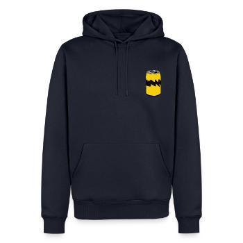 Fußball-Dose Gelb/Schwarz - Männer Premium Bio Hoodie - Navy - Vorne - Nico (187cm)