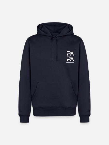 PAPA weiß - Männer Premium Bio Hoodie - Navy