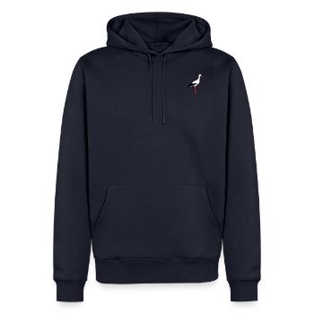 Weißstorch - Männer Premium Bio Hoodie - Navy - Vorne - Nico (187cm)