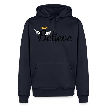 I believe in angels - Men’s Premium Organic Hoodie - navy - Front - Nico (187cm)