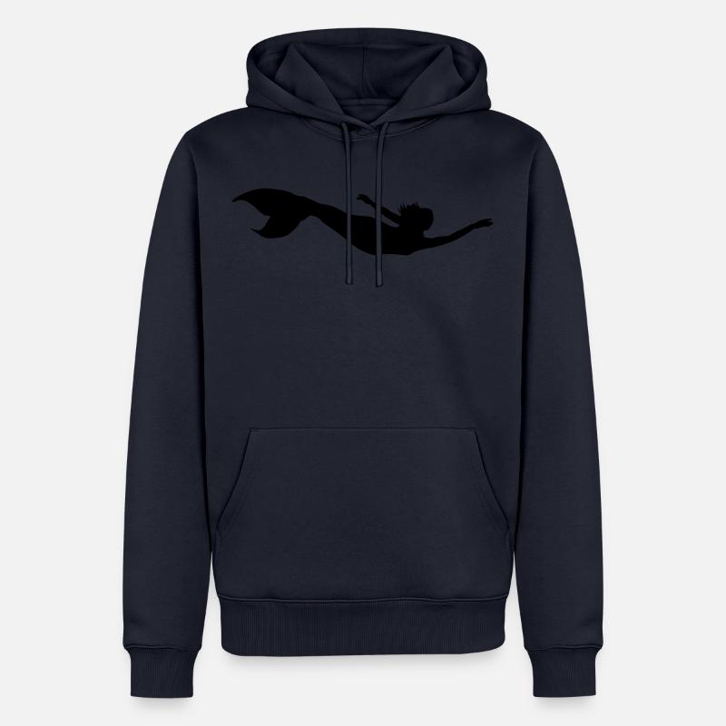 silhouette de sirène nageant - Sweat à capuche Premium bio Homme - bleu marine