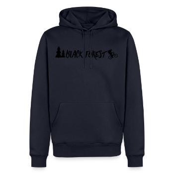 Black Forest MTB - Sweat à capuche Premium bio Homme - bleu marine - Devant - Nico (187cm)