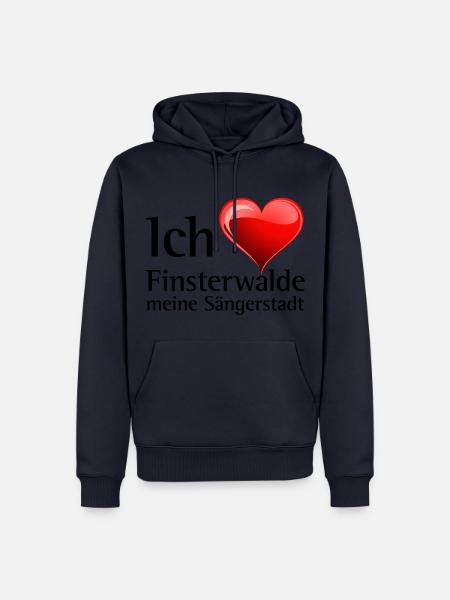 Ich liebe meine Sängerstadt - "I love finsterwalde - Männer Premium Bio Hoodie - Navy