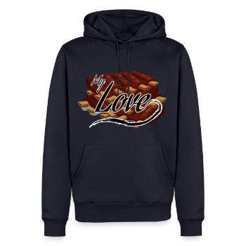 Côtes levées - Sweat à capuche Premium bio Homme - bleu marine - Devant - Nico (187cm)