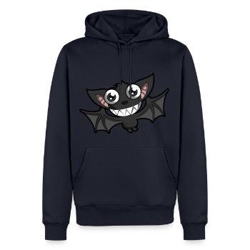 Grinning bat - Men’s Premium Organic Hoodie - navy - Front - Nico (187cm)