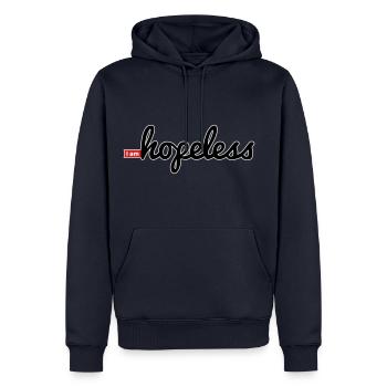 I am Hopeless - Männer Premium Bio Hoodie - Navy - Vorne - Nico (187cm)
