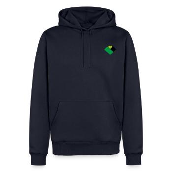 Herz in Grün - Männer Premium Bio Hoodie - Navy - Vorne - Nico (187cm)