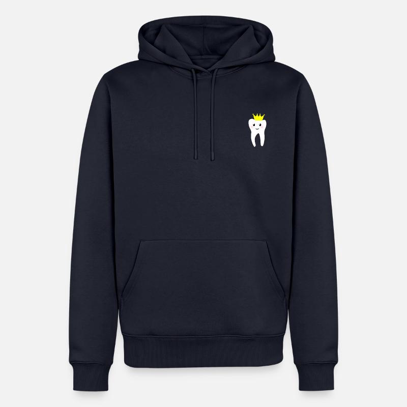 Dent avec couronne - Sweat à capuche Premium bio Homme - bleu marine