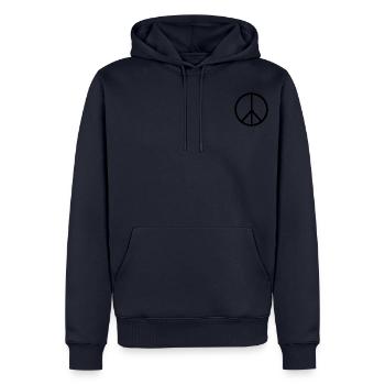 Signe de paix - Sweat à capuche Premium bio Homme - bleu marine - Devant - Nico (187cm)
