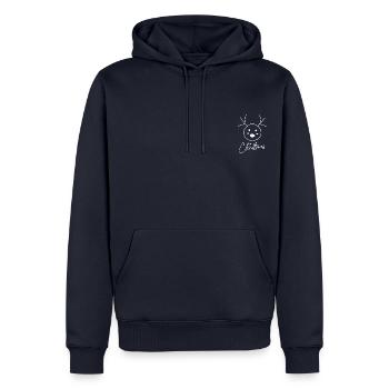 Weihnachten Elch Strichmännchen (1) - Männer Premium Bio Hoodie - Navy - Vorne - Nico (187cm)
