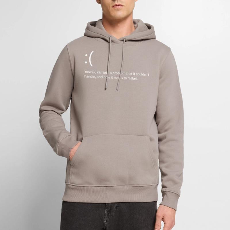 Windows Blue Screen Error Text Error Computer Science Men’s Premium Organic Hoodie