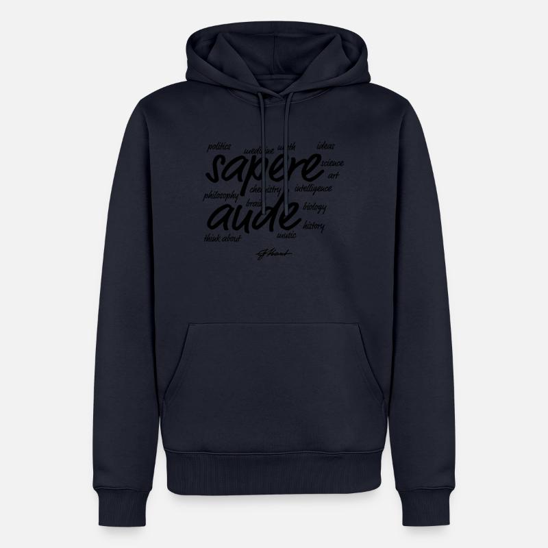 bord noir - Sweat à capuche Premium bio Homme - bleu marine