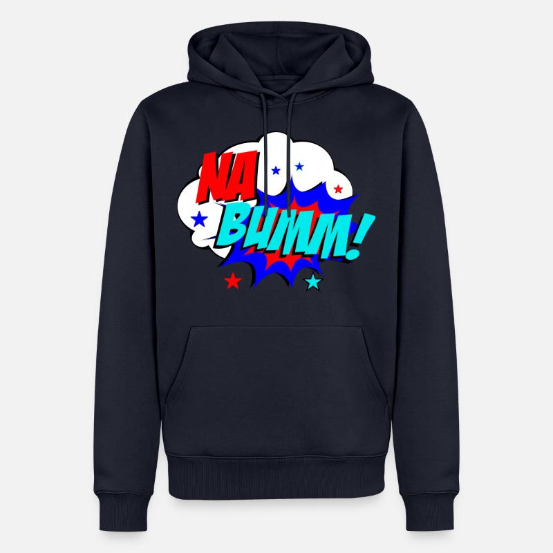 Na Boum BD Explosion Cadeau de dialecte W - Sweat à capuche Premium bio Homme - bleu marine