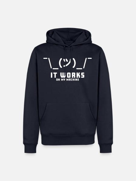 It works on my Machine Lustiger Informatik Spruch - Männer Premium Bio Hoodie - Navy