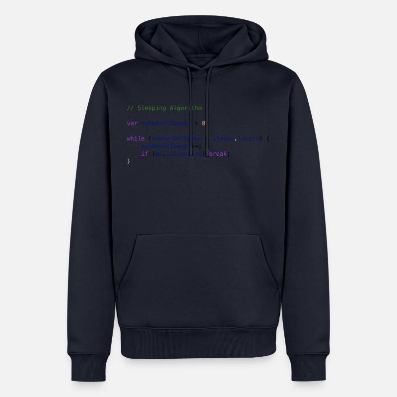 Programmers code sheep count logic - Men’s Premium Organic Hoodie - navy