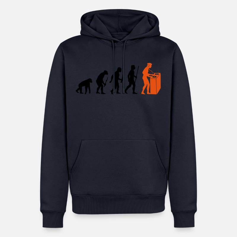 Evolution Techno - Männer Premium Bio Hoodie - Navy