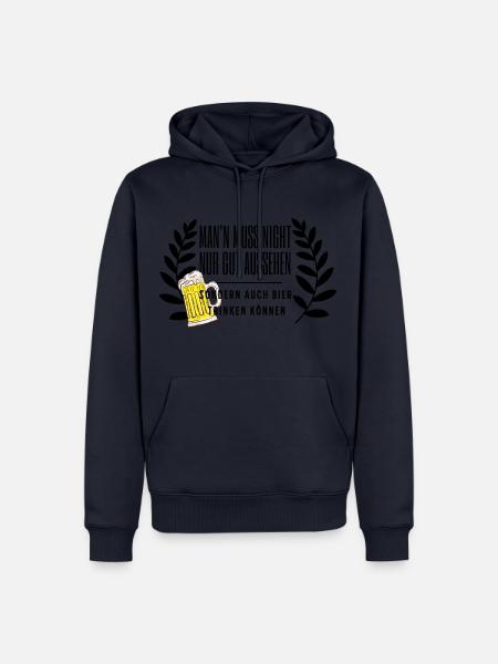 Bier her... - Männer Premium Bio Hoodie - Navy