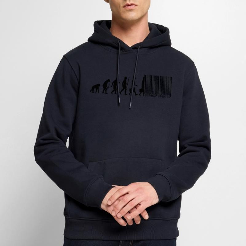 Evolution Code à barres Numérisation Sweat à capuche Premium bio Homme