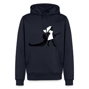 enterrement de vie de garçon et de jeune fille - Sweat à capuche Premium bio Homme - bleu marine - Devant - Nico (187cm)