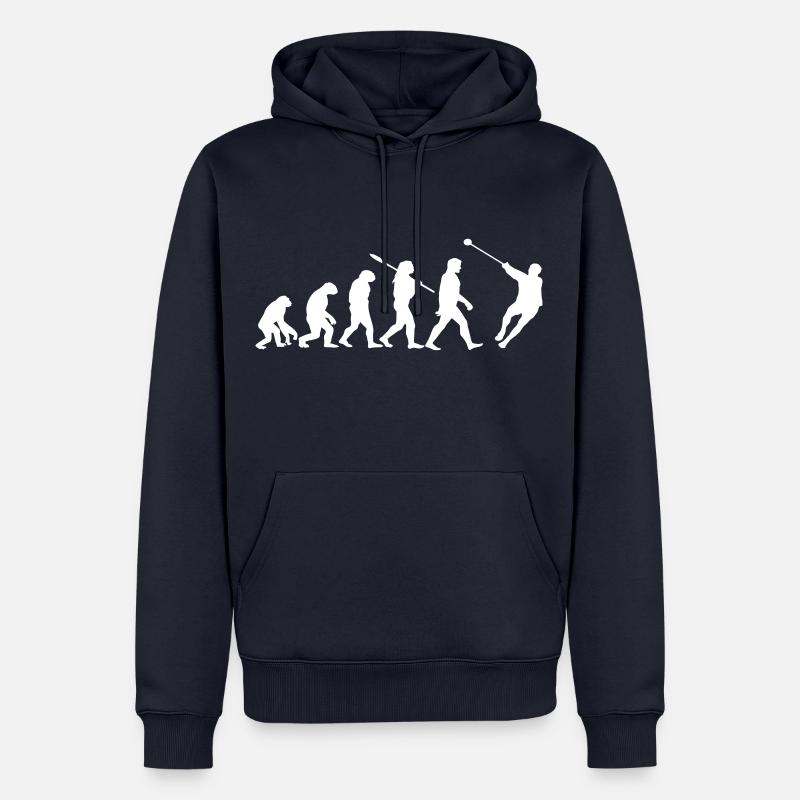 Hammerwerfer Evolution Hammerwurf | Geschenkidee - Männer Premium Bio Hoodie - Navy