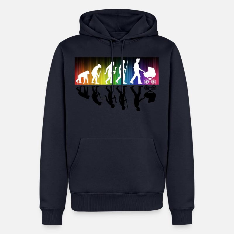 Evolution Dad Vater - Männer Premium Bio Hoodie - Navy