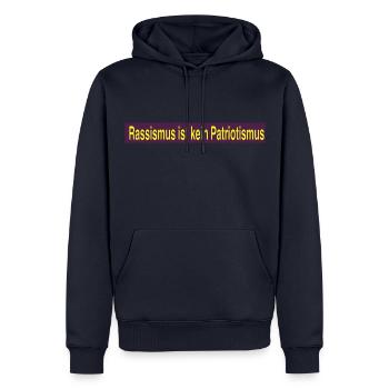 Rassismus ist kein Patriotismus! - Männer Premium Bio Hoodie - Navy - Vorne - Nico (187cm)