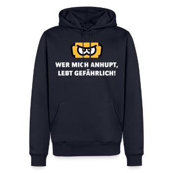 Wer Mich Anhupt, Lebt Gefährlich! (Auto / NEG 3C) - Männer Premium Bio Hoodie - Navy - Vorne - Nico (187cm)