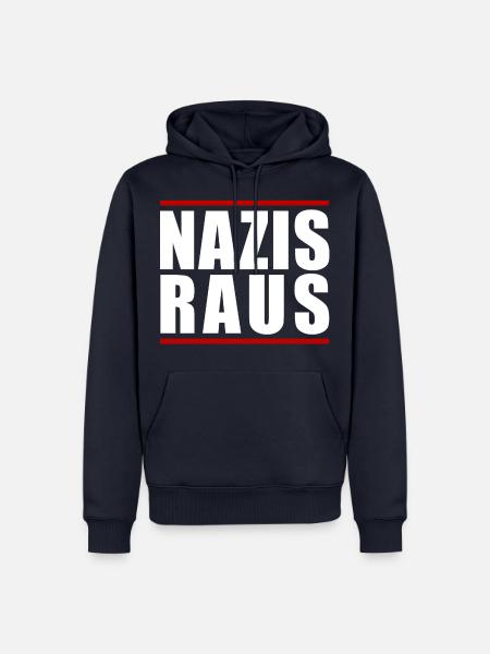 NAZIS RAUS - Männer Premium Bio Hoodie - Navy