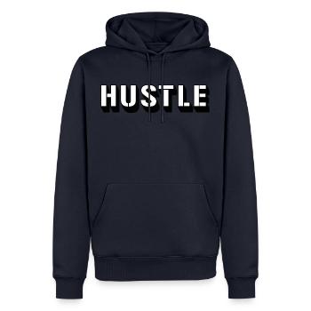 bousculade - Sweat à capuche Premium bio Homme - bleu marine - Devant - Nico (187cm)