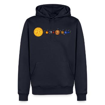 Solar System - Männer Premium Bio Hoodie - Navy - Vorne - Nico (187cm)