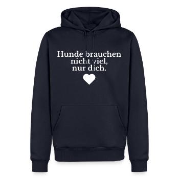 Beau dicton de chien - Sweat à capuche Premium bio Homme - bleu marine - Devant - Nico (187cm)