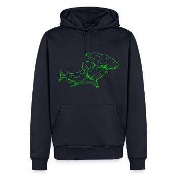 Hammerhead - Sweat à capuche Premium bio Homme - bleu marine - Devant - Nico (187cm)