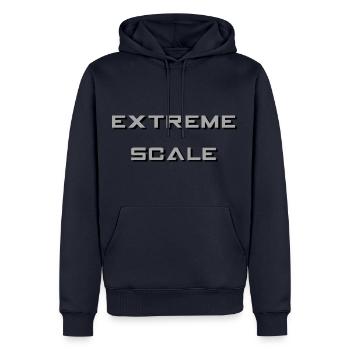 Extreme Scale - Männer Premium Bio Hoodie - Navy - Vorne - Nico (187cm)