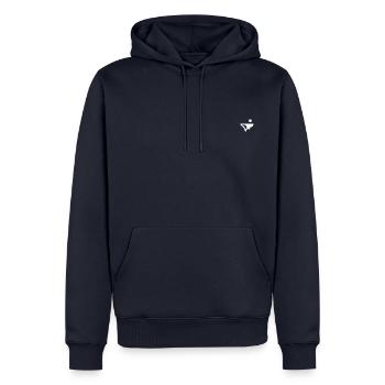Bitlands Base Collection - Sweat à capuche Premium bio Homme - bleu marine - Devant - Nico (187cm)