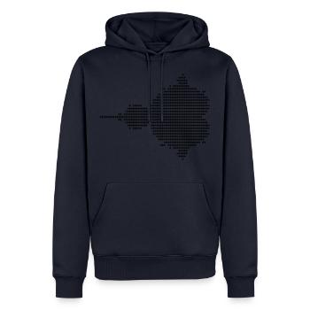 Mandelbrot Ascii - noir - Sweat à capuche Premium bio Homme - bleu marine - Devant - Nico (187cm)