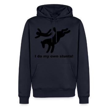 Je fais mes propres cascades - Sweat à capuche Premium bio Homme - bleu marine - Devant - Nico (187cm)