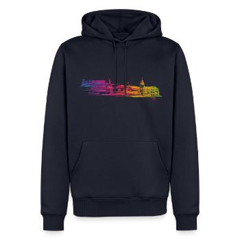 Detmold mal anders - Männer Premium Bio Hoodie - Navy - Vorne - Nico (187cm)