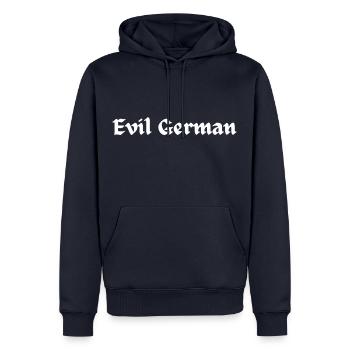 Evil German - Männer Premium Bio Hoodie - Navy - Vorne - Nico (187cm)
