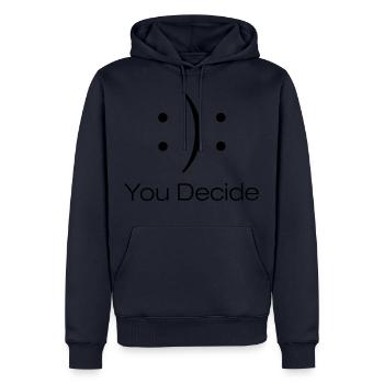 Spruch Humor Fun Lustig Witzig Humorvoll Spaß - Männer Premium Bio Hoodie - Navy - Vorne - Nico (187cm)