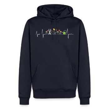 Herzschlag Gartenarbeit Geschenkidee Geburtstag - Männer Premium Bio Hoodie - Navy - Vorne - Nico (187cm)