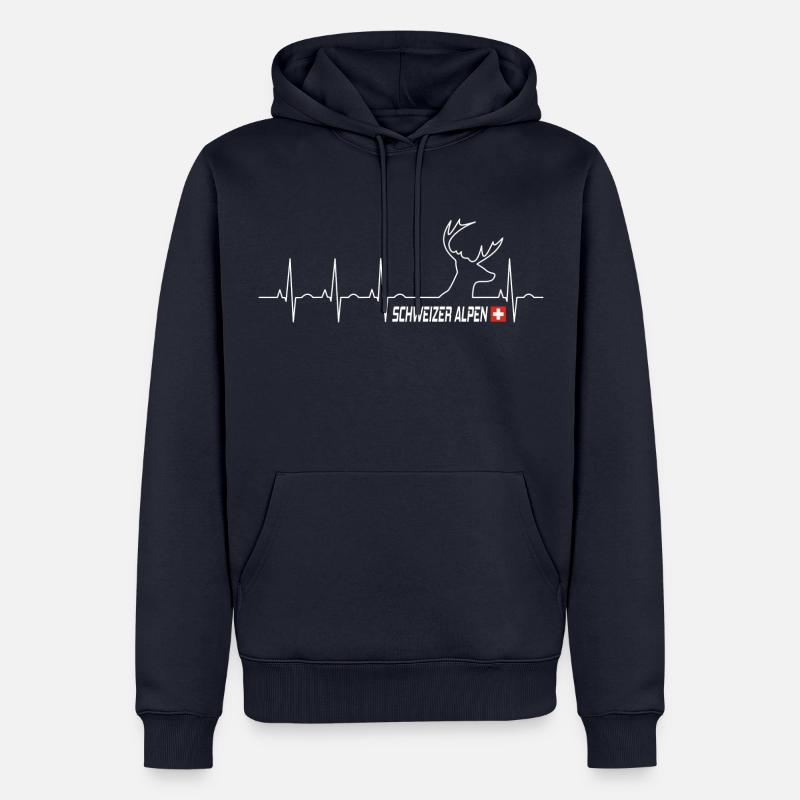 Schweizer Alpen - Männer Premium Bio Hoodie - Navy