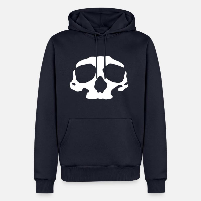 Visage du crâne - Sweat à capuche Premium bio Homme - bleu marine