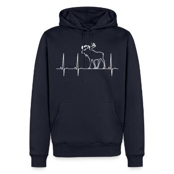 Elch - Männer Premium Bio Hoodie - Navy - Vorne - Nico (187cm)