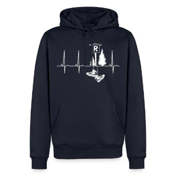 Rennsteig - Sweat à capuche Premium bio Homme - bleu marine - Devant - Nico (187cm)