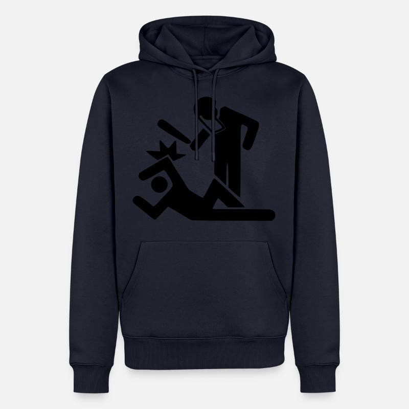 Demonstration Schläger - Männer Premium Bio Hoodie - Navy