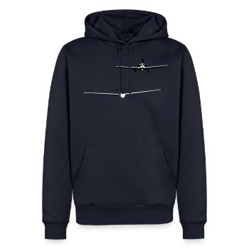 Fschlepp Flugzeug Pilot Flieger Motorflugzeug - Männer Premium Bio Hoodie - Navy - Vorne - Nico (187cm)